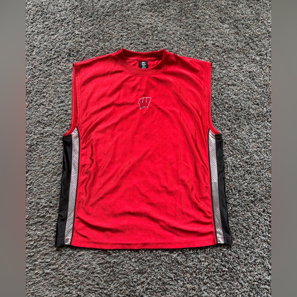 Vintage Y2K Wisconsin Badgers Red Sleeveless Jersey